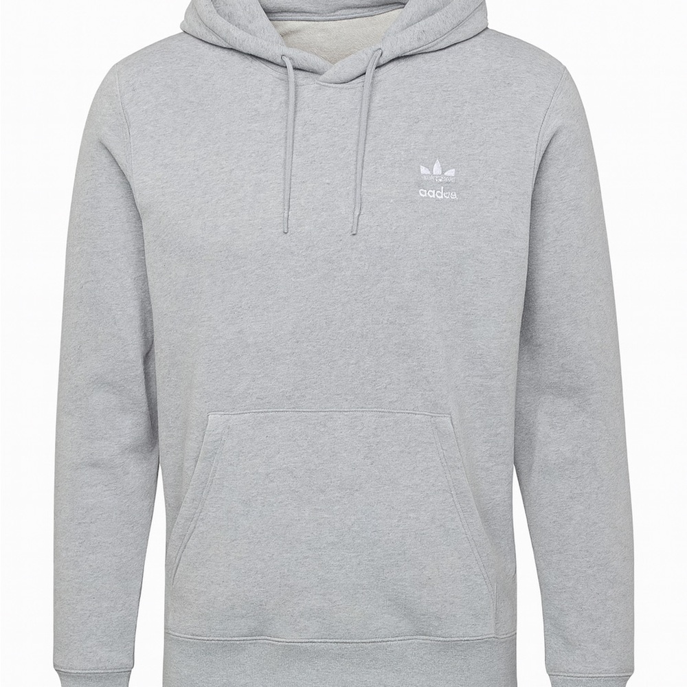 Adidas Essential Hoodie Small Grey Heather Men's Size S Originals